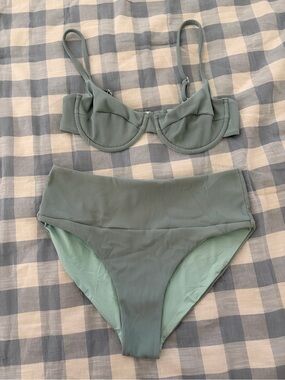 Ribbed High-Waist Bikini Set